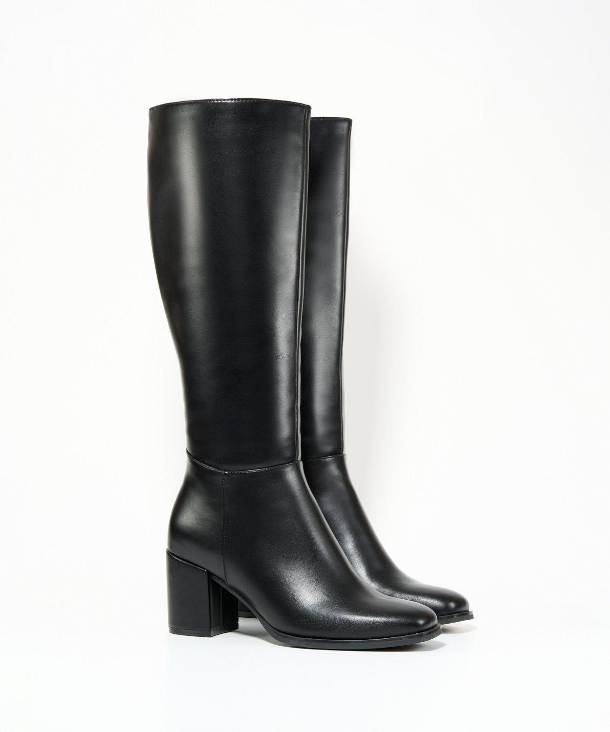 Botas altas tacón punta cuadrada image number null